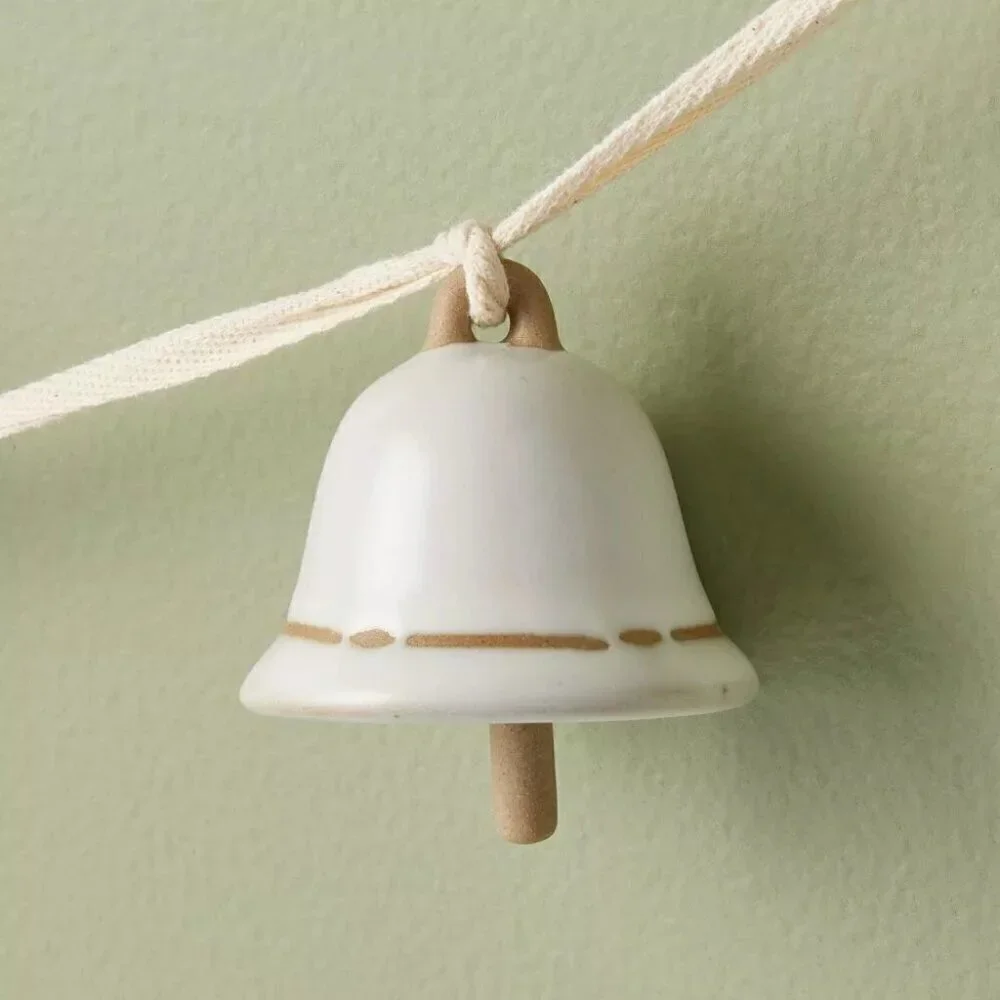 3.75' Ceramic Bell Christmas Garland Cream - Hearth & Hand Magnolia, Target 2023